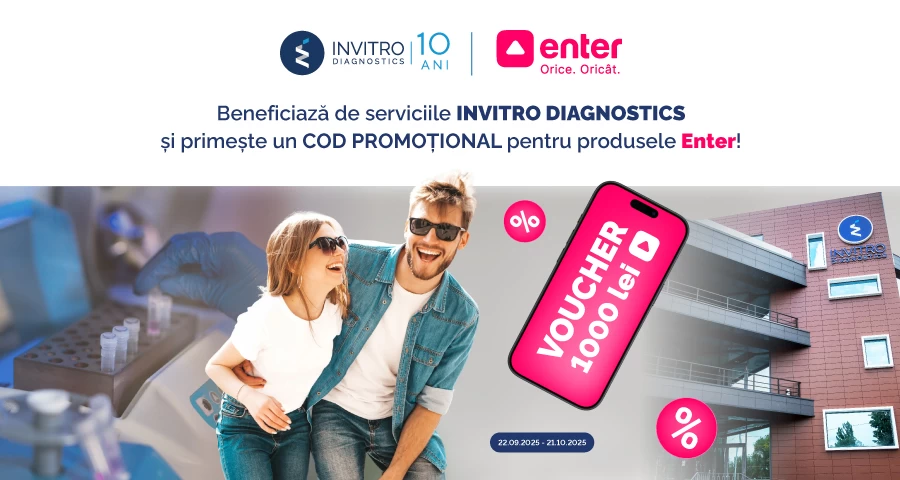 🎉 1000 lei cadou pentru tine, din grija Invitro și Enter!